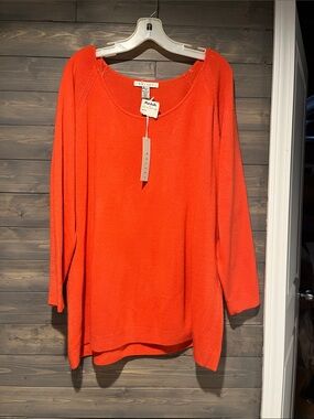 NWT Ralsey Orange Lightweight Boatneck Sweater 1X